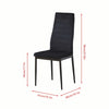 4Pcs Black Velvet Dining Chairs Kitchen Dinning Room Metal Leg Padded Seat Home
