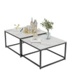 2PCS Real Marble Coffee Table Sofa Side Table Living Room Home Office Decorative