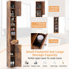 Slim Bathroom Tall Cabinet Floor Storage Cabinet Organizer-Coffee