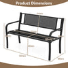 Garden Metal Loveseat Chair 127CM Outdoor Bench-Black