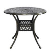 90cm Round Garden Dining Table Only with Parasol Hole Cast Aluminium White/Black