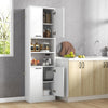 Kitchen Pantry Cabinet 190cm Tall Freestanding Cupboard w/ Doors & Shelves White
