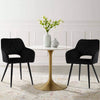 Set of 2 Armchairs Dining Chairs with Arms Velvet PU Faux Leather Chairs Kitchen