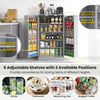 COSTWAY 41” Tall Pantry Cabinet Kitchen Storage Cabinet with Doors-Grey
