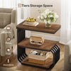 Industrial Small End Table, 3-Tier Narrow Side Accent Table with Metal Frame