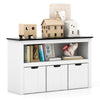 Kids Toy Organizer 3 Bin Storage Cabinet Bookcase Wooden Bookshelf Display Rack