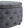 Large Grey Buttoned Chesterfield Coffee Table Footstool Footrest Seat Sofa Side