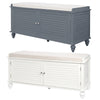 Wood Shoe Bench Cushioned Ottoman Storage Unit Hallway Shoes Changing Seat Chair