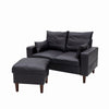 2 Seater faux leather/Linen Fabric Love Seat Sofa Armchair with Footstool Couch