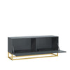 TV Unit I 100cm Cabinet I White Fluted Doors I Gold Metal Base I Modern