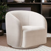 Beige Teddy Fabric Upholstered Accent Tub Armchair Swivel Chair Club Corner Sofa