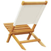 Folding Garden Chairs 4 pcs White Fabric and Solid Wood G8P9