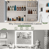 Modern Bathroom Mirror Cabinet With LED Lights 5 Shelves Anti-Fog Touch Switch