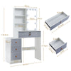 White Large Dressing Table Set with LED Lighted Mirror Vanity Makeup Desk,Stool