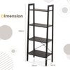 4-Tier Industrial Bookshelf Free Standing Display Shelf Storage Rack for Bedroom