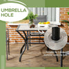 Square Garden Dining Table – Outdoor Patio Table w/ Parasol Hole & PC Top