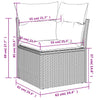 Garden Sofa Set 11 Piece with Cushions Table Shelf Outdoor Beige Poly Rattan
