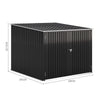 6.4 x 6.7ft Garden Waterproof Anti-UV Storage Pent Bike Shed Steel Lockable Door