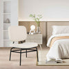 Modern Side Chair Bedroom Reading Accent Chair Adjustable Foot Pads-White