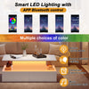 Lift Top LED Coffee Table with Storage Drawer Wooden Living Room Furniture White