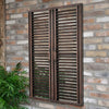 Rustic Outdoor Garden Shutter Mirror Wall Mounted Vintage Distressed Metal Frame