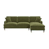 Olive Green Velvet Right Hand 4 Seater Corner Sofa - Payton SOF146