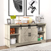 Sliding Barn Door Sideboard Storage Cabinet Coffee Bar TV Stand Farmhouse Style