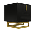 Modern TV Stand Cabinet TV Entertainment Centre Unit mit Gold Metal Legs, Black