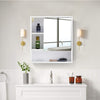 Bathroom Mirror Cabinet Wall Mounted Storage with Shelf 55*15*60cm White