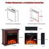 18" Electric Fireplace Freestanding & Recessed Heater Log Flame Remote 1500W