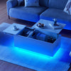 Coffee Table High Gloss LED Lift up with Storage White Living Room Furniture