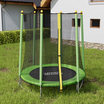 4.5FT Kid Trampoline With Safety Net Enclosure Children Outdoor Garden Fun Toys