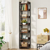 Tribesigns Extra Tall Narrow Bookshelf, 7 Tier Skinny Bookcase for Small Spaces
