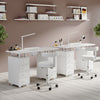 Beauty Salon Nail Art Tattoo Manicure Table Technician Station with Wheels Fan