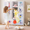 Portable Baby Dresser Clothes Storage 12 Cubes Children Wardrobe-White