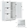 Storage Cabinet Bathroom Floor Cabinet Freestanding Storage Cupboard w/ 3 Drawer