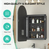 Arched LED Bathroom Mirror Cabinet with Storage Wall Mounted For Bathroom Black