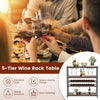 5-tier Wine Rack Table Freestanding Bar Wine Racks With 4 Rows of Glass Holders