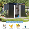 8.5x4ft Anthracite Garden Storage Shed Pent Roof Tools Shed with Acrylic Window