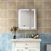 Elegant Dimmable LED Bathroom Mirror With Shaver Socket Clock Wall Mounted IP44