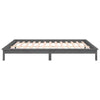 LED Bed Frame Grey 135x190 cm Double Solid Wood