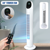 Tower Fan 34" Oscillation 3 Speed Air Cooling 7Hr Timer Remote Control Update