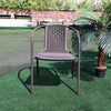 Rectangle Outdoor Garden Table and Chair Set Patio Seats with Parasol Base Hole
