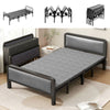Folding 3FT Single/2.6FT Small Single Guest Bed Small Room Bedframe w/ Headboard