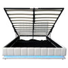 OTTOMAN STORAGE BED FRAME 4FT6 DOUBLE 5FT KING WITH HYDRAULIC STORAGE, LED LIGHT