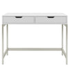 2 Drawers Workstation Writing PC Laptop Computer Table Front Office Desk White