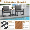 3Pcs Outdoor Conversation Set Garden Patio Furniture Chair Table Set w/Cushions