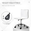 Armless Mid-Back Adjustable Office Chair with 360 Swivel White
