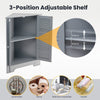 Corner Storage Cabinet with Double Shutter Doors-Grey