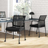 Mesh Back Guest Reception Chair Set of 2 Home Office Chair on Wheels